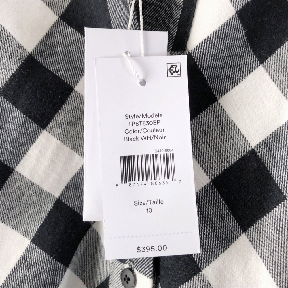 nwt  10 crosby derek lam tie waist flannel dress - Picture 3 of 10